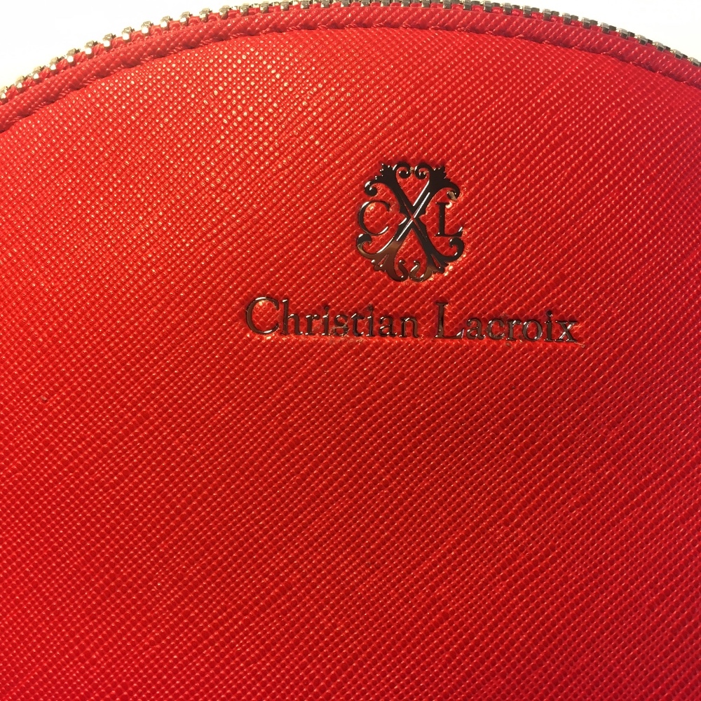 NWT CHRISTIAN LACROIX LUCIE COSMETIC BAG RED - Picture 2 of 5